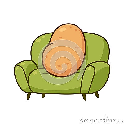 Couch potato illustration Vector Illustration