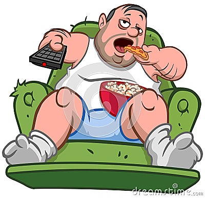 Couch potato man Vector Illustration