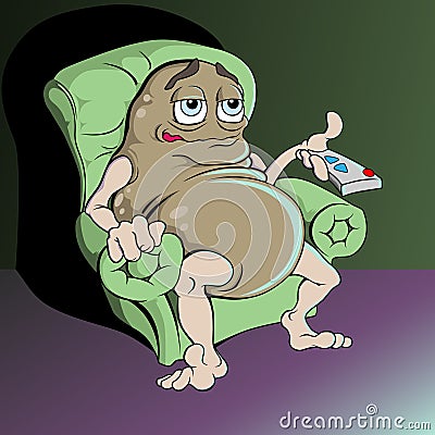 Couch Potato Vector Illustration