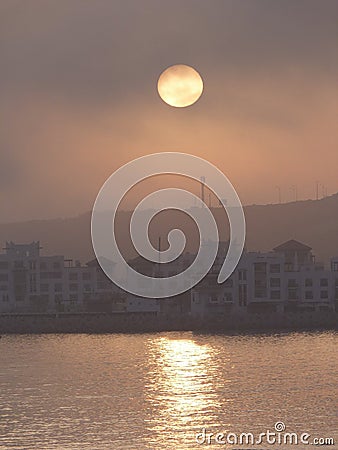 Coucher de soleil sur Agadir Stock Photo