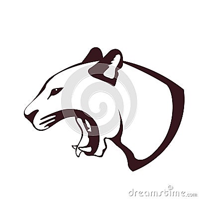 Cougar head vector illustration side profile Vector Illustration