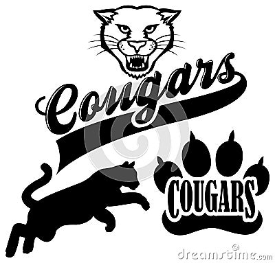 Cougar Team Mascot Stock Photo