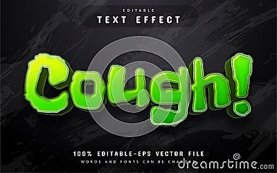 Cough 3d text effect editable Vector Illustration