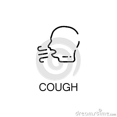 Cough flat icon or logo for web design Vector Illustration