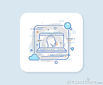 Cough line icon. Coronavirus symptom sign. Vector Vector Illustration