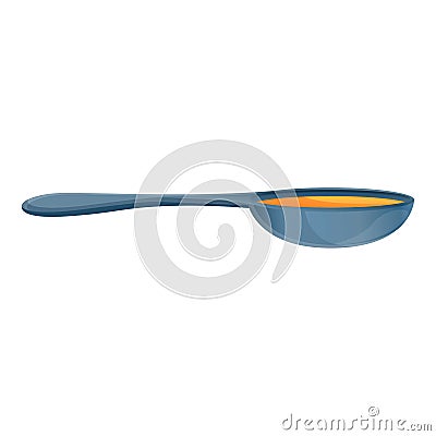 Cough syrup spoon icon, cartoon style Vector Illustration