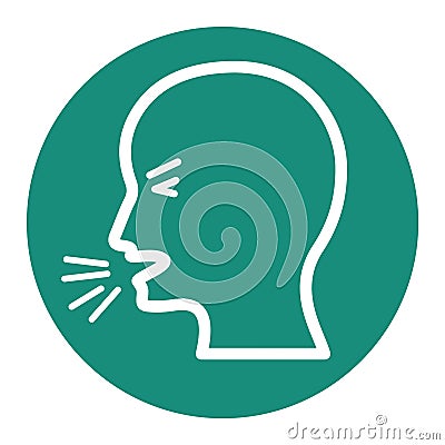 Coughing due to corona infection white glypy with color background vector icon which can easily modify or edit Vector Illustration