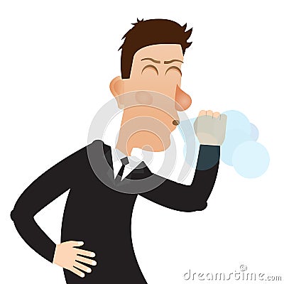 Coughing man. Man sneezes. Vector illustration Vector Illustration