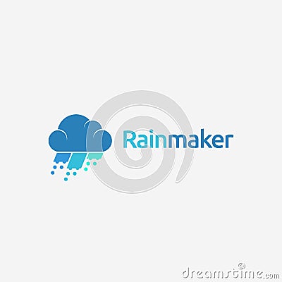 Could and rain logo icon vector template Vector Illustration