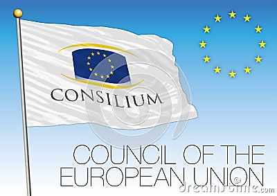 Council of the European Union flag Cartoon Illustration