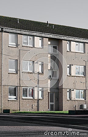 Council flats in poor housing estate with many social welfare issues at Torry in Aberdeen Stock Photo