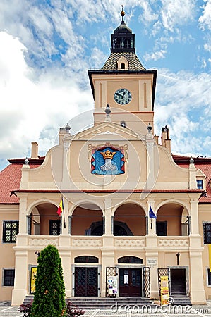 Landmark attraction in Brasov, Romania: The Council House Stock Photo