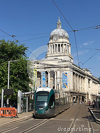 Council house in the market square of Nottingham city, England. Editorial Stock Photo