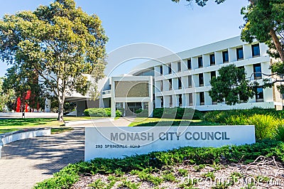 Council offices of the City of Monash in Melbourne Australia Editorial Stock Photo