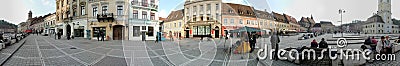 The Council Square, Brasov, 360 degrees panorama Editorial Stock Photo