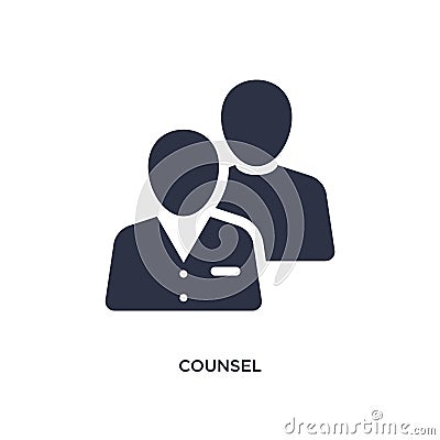 counsel icon on white background. Simple element illustration from law and justice concept Vector Illustration