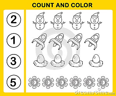 Count and color Vector Illustration