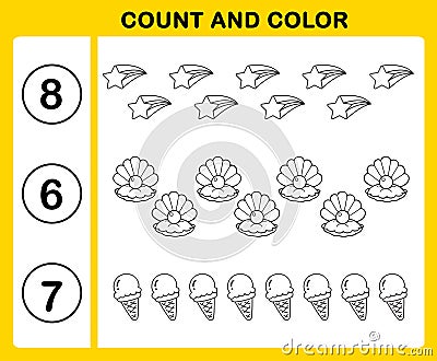 Count and color Vector Illustration