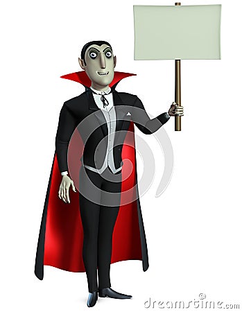 Count Dracula holding blank Stock Photo