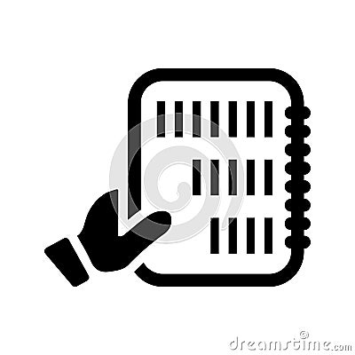 Count, enumerate, itemize icon. Black vector graphics Stock Photo