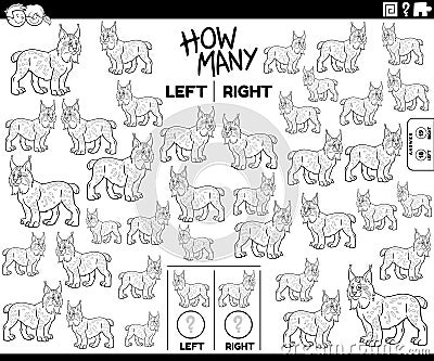 count pictures of lynx wild animal coloring page Vector Illustration