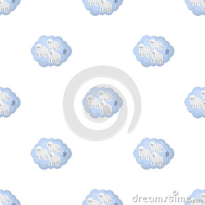 Count sheep icon in cartoon style isolated on white background. Vector Illustration