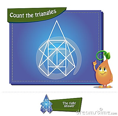 Count the triangles 24 brainteaser Stock Photo