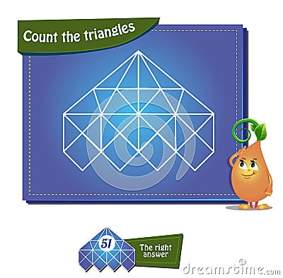 Count the triangles 26 brainteaser Stock Photo