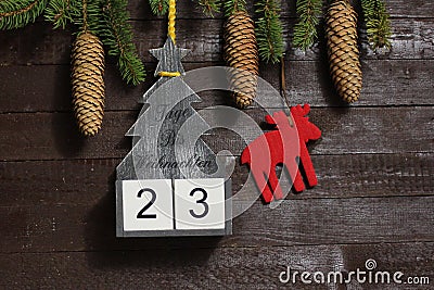 The countdown until christmas Stock Photo