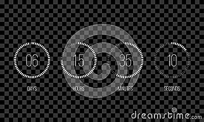 Countdown clock counter vector digital timer Vector Illustration