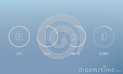 Countdown clock counter vector digital timer Vector Illustration