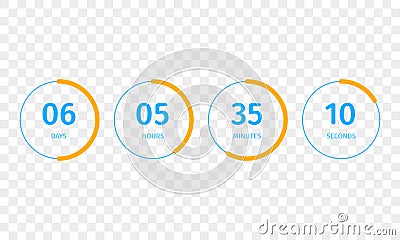 Countdown clock counter vector digital timer Vector Illustration