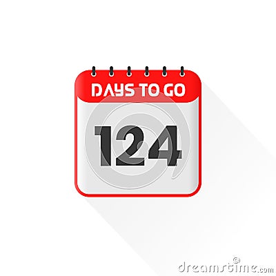 Countdown icon 124 Days Left for sales promotion. Promotional sales banner 124 days left to go Vector Illustration