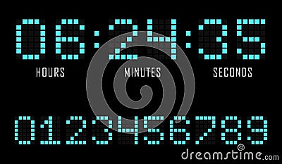 Countdown website vector flat template digital clock timer background. Countdown timer. Clock counter. Digital scoreboard Vector Illustration