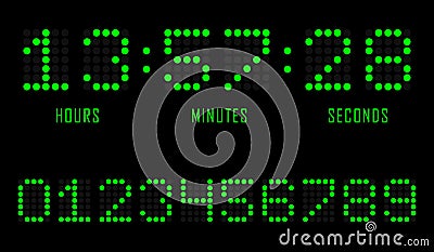 Countdown website vector flat template digital clock timer background. Countdown timer. Clock counter. Digital scoreboard Vector Illustration