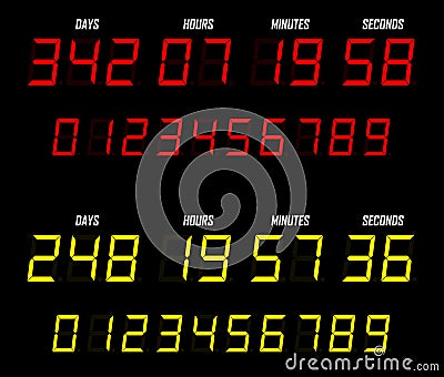 Countdown website vector flat template digital clock timer background. Countdown timer. Clock counter Vector Illustration