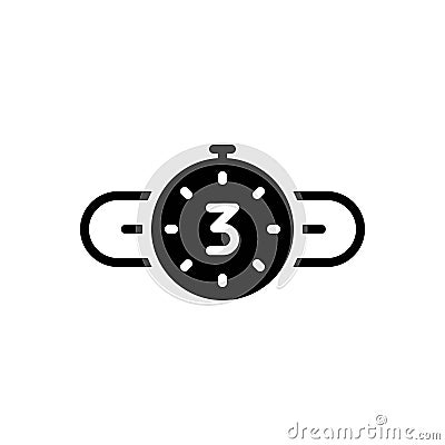 Black solid icon for Counted, countdown and timer Stock Photo