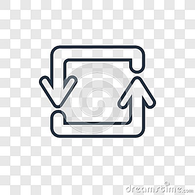 Counter Arrow concept vector linear icon isolated on transparent Vector Illustration