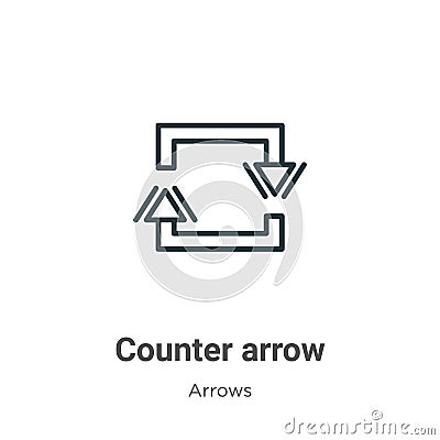 Counter arrow outline vector icon. Thin line black counter arrow icon, flat vector simple element illustration from editable Vector Illustration