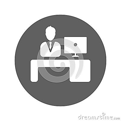 Counter, desk, people icon. Gray vector graphics Vector Illustration