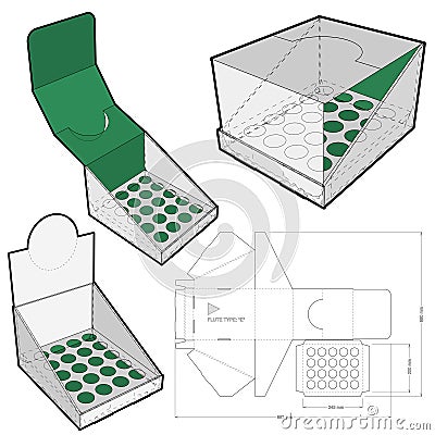 Counter display stand and Die-cut Pattern. Vector Illustration