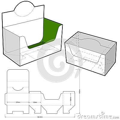 Counter display stand and Die-cut Pattern. Vector Illustration