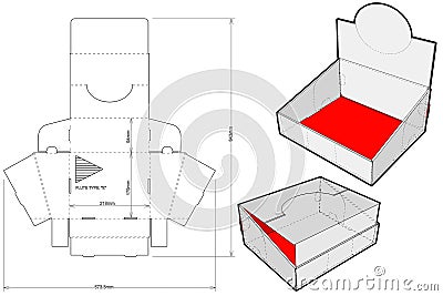 Counter display stand and Die-cut Pattern. Vector Illustration