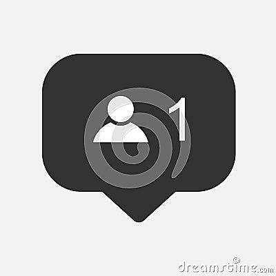 Counter,friend request quantity follower notification symbol instagram. Buton for social media Vector Illustration