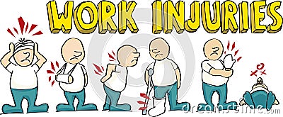 Work injuries Vector Illustration