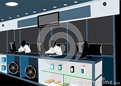 Counter workers Vector Illustration