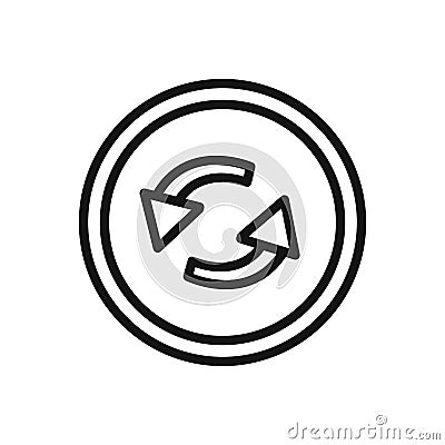 counterclockwise rotation icon linear vector graphics sign Vector Illustration
