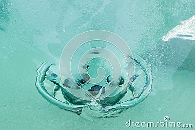 Countercurrent for the pool. Water attraction. Artificial flow. Pump. Hydromassage. Flow. Water resistance Stock Photo