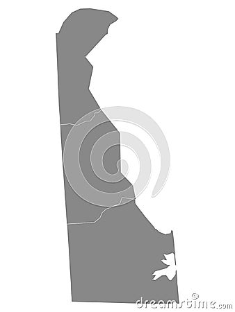 Counties Map of US State of Delaware Vector Illustration