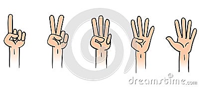 Counting hands Vector Illustration